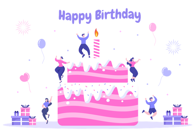 Happy Birthday Party  Illustration