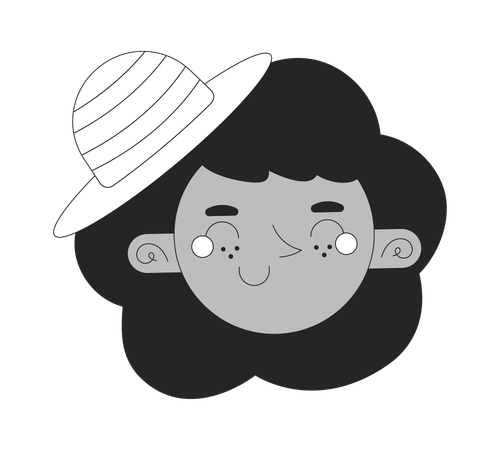 Happy black girl with hat  Illustration