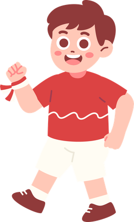 Happy Boy Celebrating Indonesia Independence day  Illustration