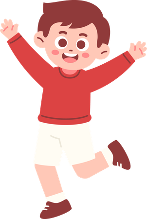 Happy Boy Celebrating Indonesia Independence day  Illustration