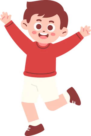 Happy Boy Celebrating Indonesia Independence day  Illustration