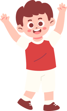 Happy Boy Celebrating Indonesia Independence day  Illustration