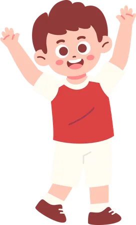 Happy Boy Celebrating Indonesia Independence day  Illustration