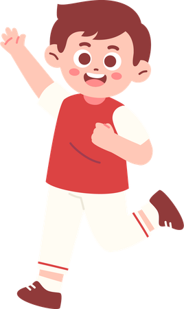 Happy Boy Celebrating Indonesia Independence day  Illustration