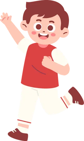 Happy Boy Celebrating Indonesia Independence day  Illustration