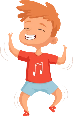 Happy boy dancing  Illustration