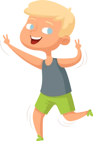 Happy Boy Dancing  Illustration