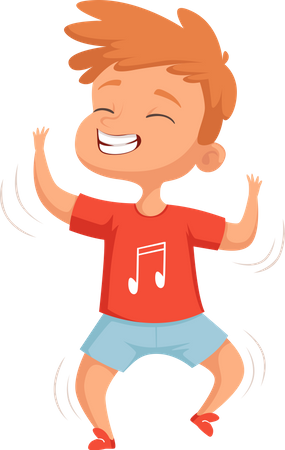 Happy boy dancing  Illustration