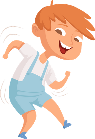 Happy Boy Dancing  Illustration