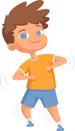 Happy Boy Dancing  Illustration