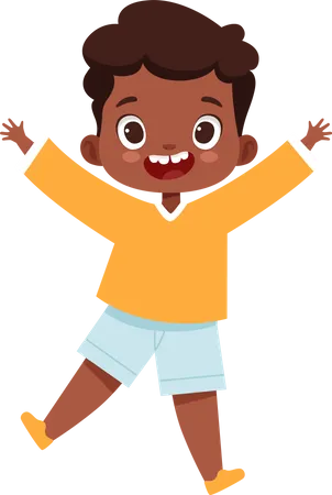 Happy boy having fun  Illustration