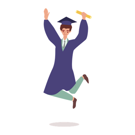 Happy Boy jumping Illustration