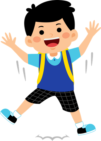 Happy boy jumping  Illustration