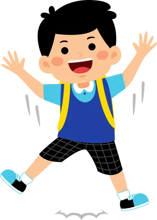 Happy boy jumping  Illustration