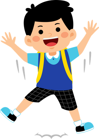 Happy boy jumping  Illustration