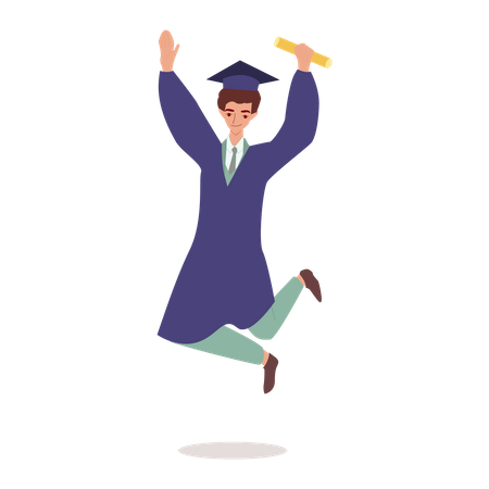 Happy Boy jumping  Illustration