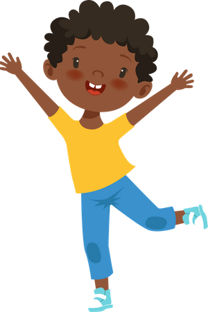 Happy boy jumping  Illustration