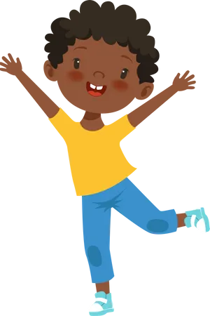 Happy boy jumping  Illustration