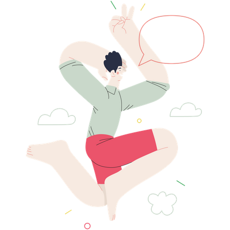 Happy boy running Illustration