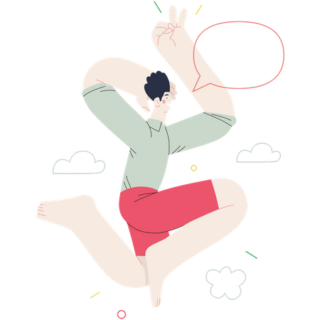 Happy boy running  Illustration