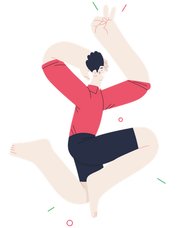 Happy boy running  Illustration