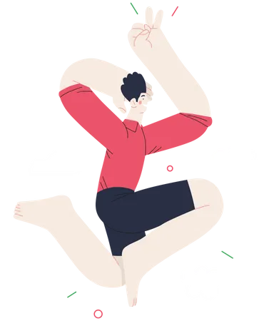 Happy boy running  Illustration