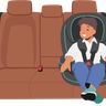 kid sitting on car seat illustration free download
