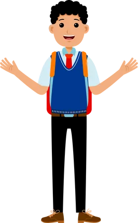 Boy Student Wearing Uniform Illustration