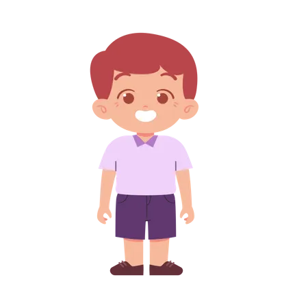 Happy Boy Student Giving Standing Pose  Illustration