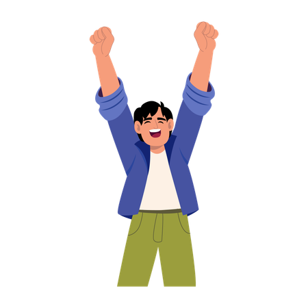 Happy boy with cheerful expression  Illustration