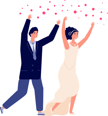 Happy Bride and groom  Illustration