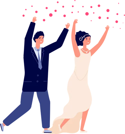 Happy Bride and groom  Illustration