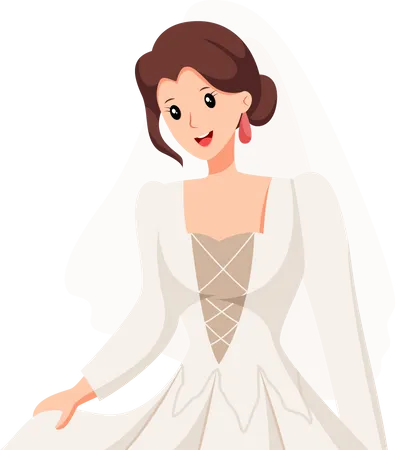 Happy Bride at Wedding  Illustration