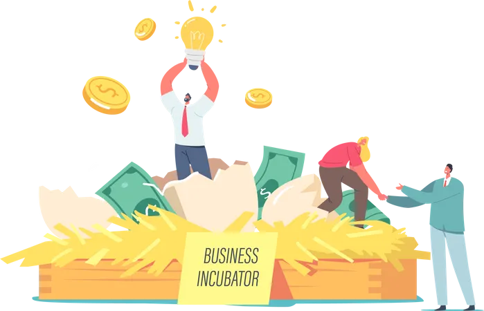 Happy Business people Extract Startup Project Illustration