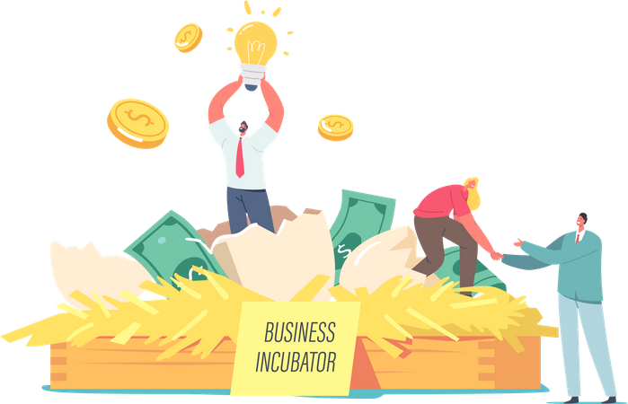 Happy Business people Extract Startup Project  Illustration