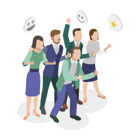 Happy Business People  Illustration