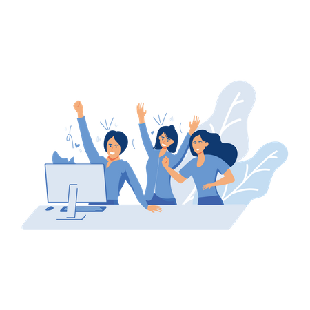 Happy business team  Illustration