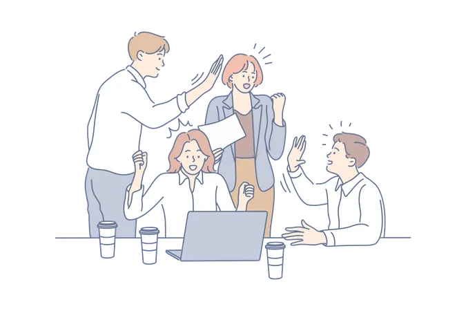 Happy business team  Illustration