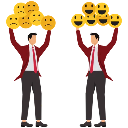 Happy Businessman And Sad Businessman  Illustration