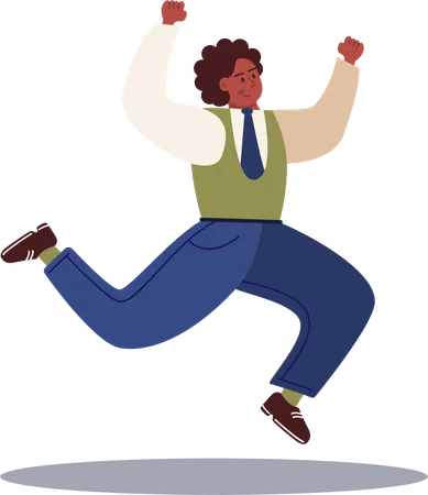 Happy businessman celebrating success  Illustration