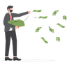 illustration for throwing money