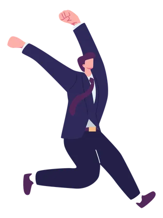Businessman Running Poses Flat Illustration イラスト