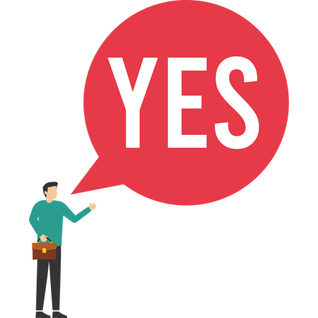 Happy businessman saying yes  Illustration