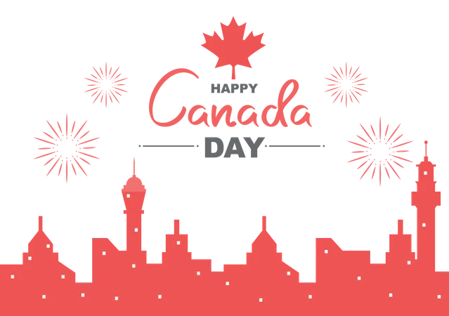 Happy Canada Day Celebration  Illustration