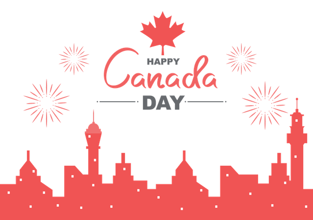 Fröhliche Feier zum Canada Day  Illustration