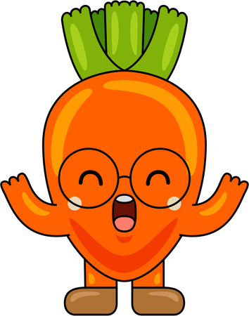 Happy Carrot Mascot  Illustration