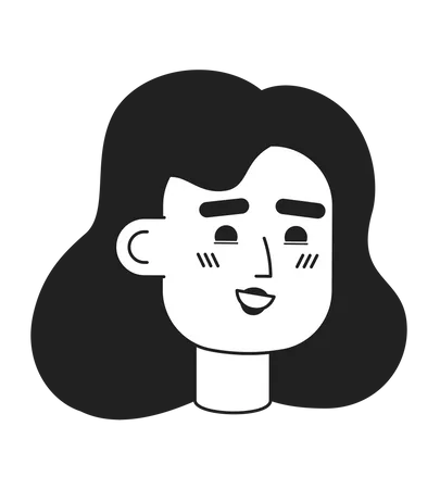 Happy caucasian young woman face Illustration
