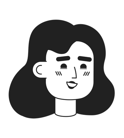 Happy caucasian young woman face  Illustration