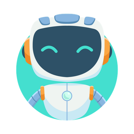 Happy Chat Bot  Illustration