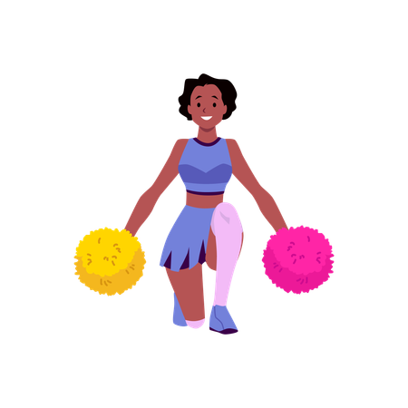 Cheerleader dancing and cheering her team  Illustration